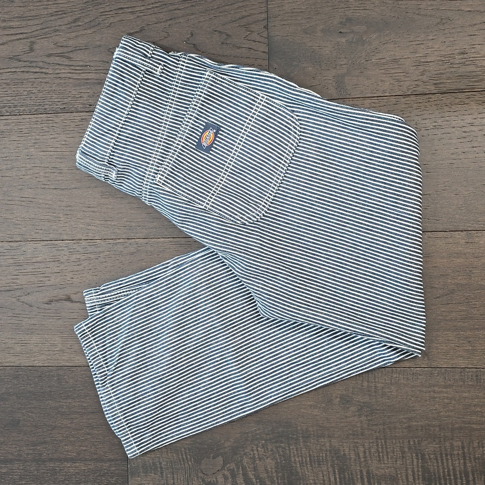Dickies Blue and White High-Rise Striped Jeans
